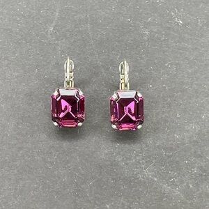 Emerald-cut-amethyst earrings 925 Silver